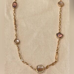 Kendra Scott Natalia Rose Gold Long Necklace in Peach Mix